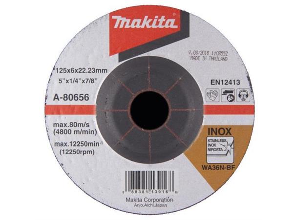 Makita A-80656 Slipeskive Rustfritt 125x6mm